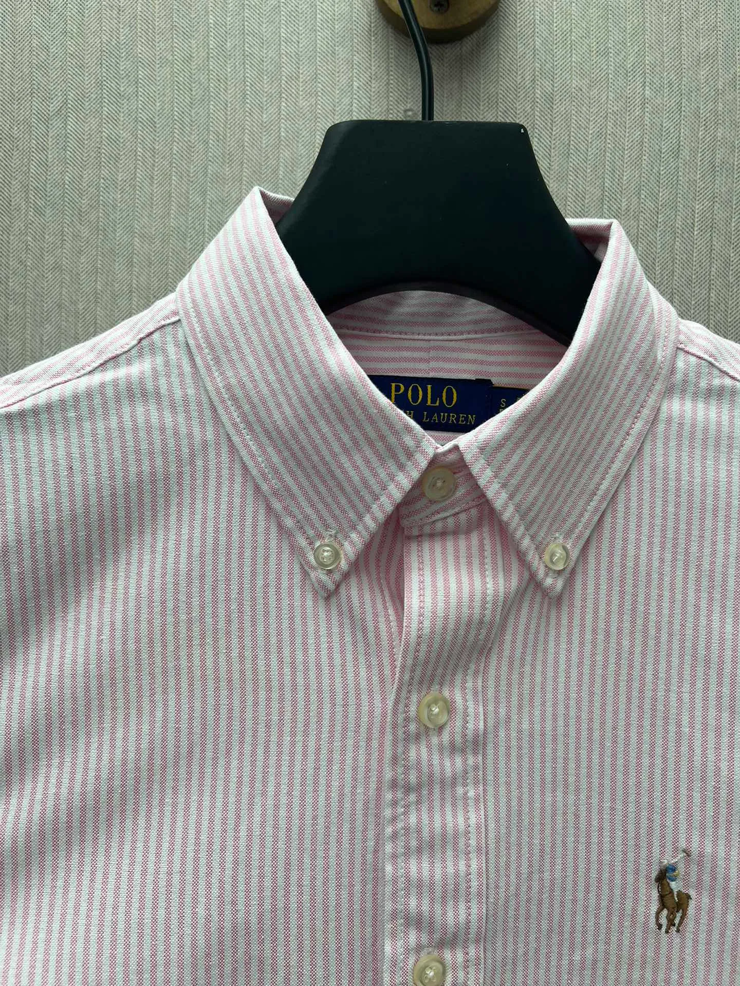 P430 Polo 25ss new logo embroidered striped square collar casual long-sleeved shirt, men's size: XS.S.M.L.XL.